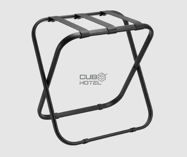 Soporte Maletas Acero Negro Cinta Piel